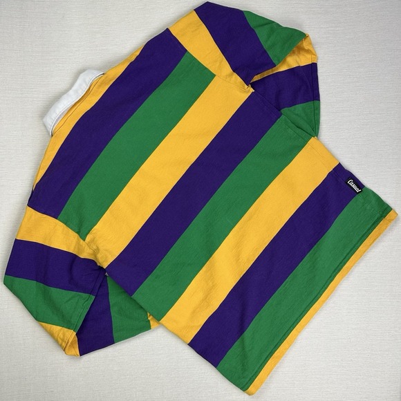 Vtg Tulane University Rugby Polo Shirt Men M Barbarian Casual Cotton Striped - Picture 9 of 9